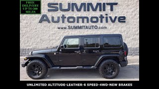 2014 JEEP WRANGLER UNLIMITED ALTITUDE SAHARA IN BLACK CLEARCOAT WALK AROUND REVIEW 11088 SOLD!