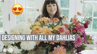 Dahlia Flower Arrangement Cut from my Garden | Watch Me Work