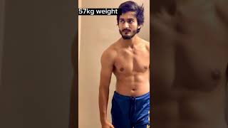 3 Moths 45kg to 65kg weight Gain|| Natural body Transformation/ Skinny To Muscle #gmy #short