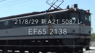 '21/8/29 新鶴見A21 5087レ EF65 2138