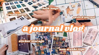 A Journal Vlog No.5 📔 yearly reading journal pages, crushed phone, swatch journal, new stationery