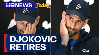 Novak Djokovic retires from Australian Open semifinal match | 9 News Australia