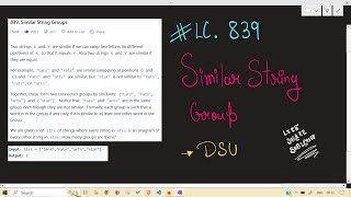LeetCode | 839. Similar String Groups | Graph | DSU