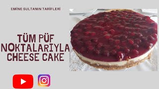 çatlamayan, tam kıvamında vişneli cheese cake