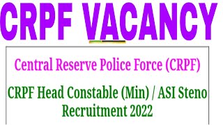 CRPF VACANCY DETAILS