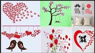 Best Romantic Wall Stickers & Wall Painting Ideas For Couple Bedroom/Bedroom Wall Decoration Ideas