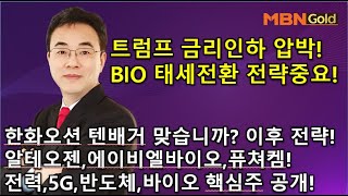 [이효근의 10점만점]한화오션 텐배거 맞습니까? 이후 전략! 트럼프 금리인하 압박! 바이오 태세전환 전략중요! 알테오젠,에이비엘바이오,퓨쳐켐!! 전력,5G,바이오 핵심주 공개!