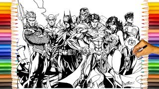 Justice League Coloring Pages / Batman, Superman, The Flash, Wonder Woman, Aquaman Coloring