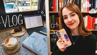 cozy café writing vlog ✒️☁️ Project Tea Cup progress and Q&A  ~