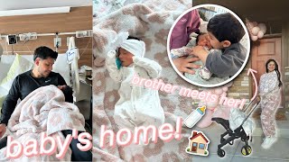 BRINGING OUR BABY HOME FROM THE HOSPITAL!! BROTHER MEETS HER 🥺