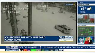 California Hit with Blizzard Conditions: Highways shutdown and people stranded