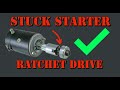 STUCK Starter Drive Repair - Ratcheting Gear Drive Bendix - DIY