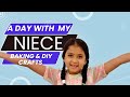 A day with my niece, BAKE WITH US | kids MOVIE NIGHT idea | DIY popcorn box | homemade SLUSHY | VLOG