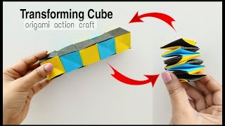 Transforming magic cube | Origami spiral transforming toy | fidget toy | 3d paper craft #origami