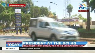 President Uhuru Kenyatta holds impromptu meeting at DCI offices along Kiambu Rd