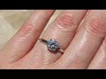 1ct blue ice moissanite engagement ring 14kt video