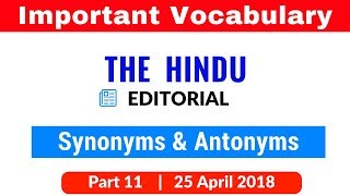 Important Vocabulary from The Hindu Editorial for SBI PO | CLERK | IBPS PO | CLERK | SSC Part 11