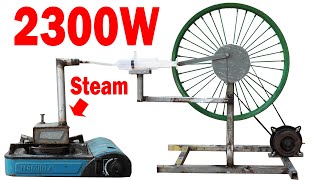 How I Made a Powerful Generator with a Tiny Steam Engine!