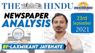 The Hindu Newspaper Analysis | September 23, 2021 | By Laxmikant Jaybhaye