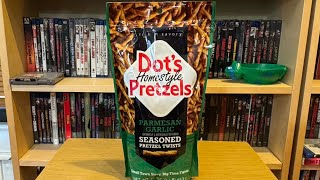 Tasting Dot's Homestyle Pretzels NEW Parmesan Garlic Flavor