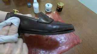 適当靴磨。CROCKETT&JONES / HARVARD2 コードバン コインローファーを自分なりに磨いてみました。