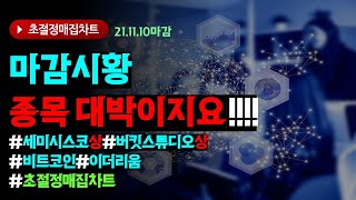 2021년11월10일마감시황   종목 대박이지요!!!!#세미시스코   상한가 #버킷스튜디오  상한가  /#초절정매집차트#비트코인 #이더리움