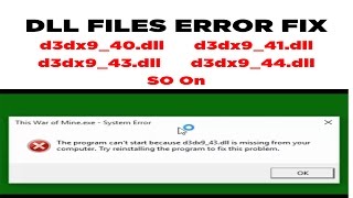 How to fix dll error d3dx9_40.dll or other game errors in windows