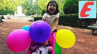 ემილია მამიკოსთან ერთად ვაკის პარკში ბერავს ბუშტებს