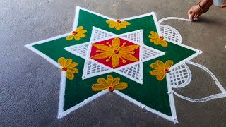 5×3 beautiful rangoli simple design 🙏❤️❤️❤️