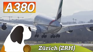 Emirates A380 Landung in Zürich - Aufnahmen aus Oberglatt