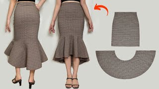 You don't have to be a tailor to sew this skirt | DIY mermaid skirt easy | Skirt sewing tutorial