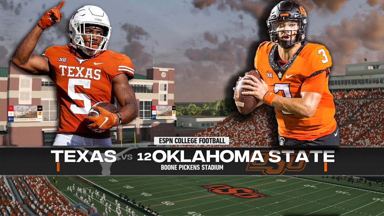 20 Texas Longhorns Vs 11 Oklahoma State Cowboys Week 8 (NCAA Football ...