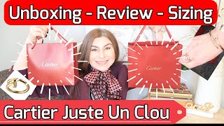 Cartier Juste Un Clou JUC bracelet and ring Unboxing Review Sizing | OxanaLV