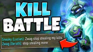 KILL CONTEST WITH C9 SNEAKY! DESTROYING CHALLENGER TOGETHER - League of Legends