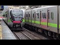 472次員林發車開往台東的emu3000型十二輛編組emu3044皮蛋豆腐騰雲號藍色帶新城際自強號列車，和4022次鶯歌發車開往蘇澳新通勤超優質銀綠色微笑號emu900型十輛一編組emu929區間快車