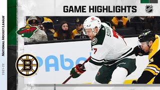 Wild @ Bruins 1/6/22 | NHL Highlights