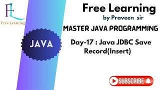 Day 17 : Java JDBC Save Record (Insert) | Free Learning #javatutorial #javaproject #javaprogramming