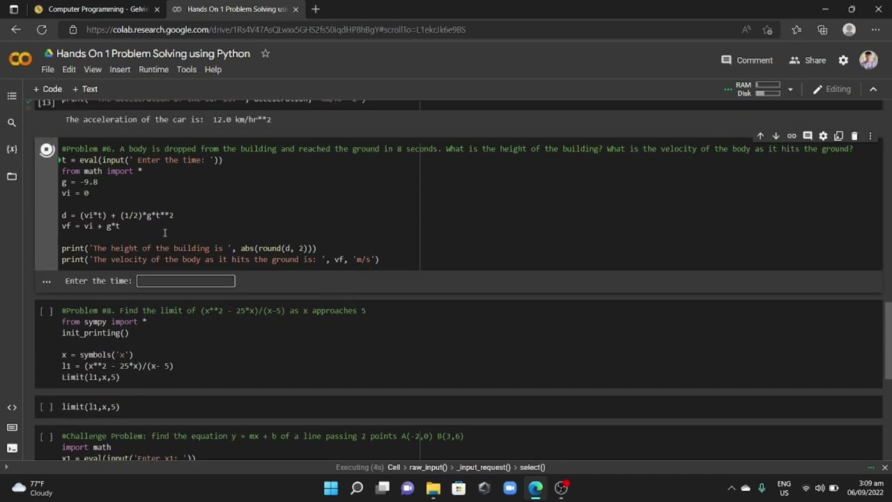 Hands-On 1 Problem Solving Using Python - YouTube