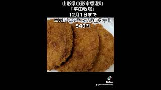 山形県山形市香澄町「とんかつと豚肉料理 平田牧場 ホテルメトロポリタン山形店」BLACK FRIDAY12月1日まで三元豚メンチカツ3個セットが540円。#メンチカツ #山形グルメ #山形市 #山形