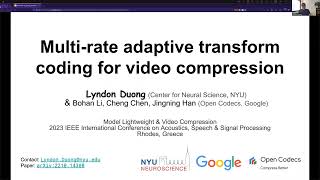 Multi-rate adaptive transform coding for video compression - Lyndon Duong (ICASSP 2023)