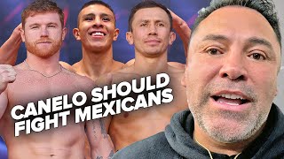 OSCAR DE LA HOYA DOESNT LIKE CANELO SAYING NO TO FIGHTS WITH MEXICAN FIGHTERS; WANTS GGG VS MUNGUIA