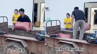 小陈的老挝媳妇儿  三哥开拖拉去镇上买谷子 太厉害了