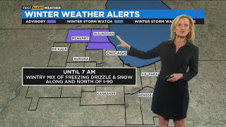 Freezing Drizzle, Light Snow North Of I-90 With Winter Weather Advisory In Effect