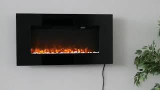 Tresco black wall mounted electric fire | ELP-10-105