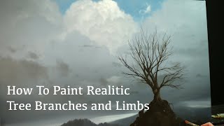 How To Paint - Painting branches with a flat brush, a quick and effective way to paint real trees