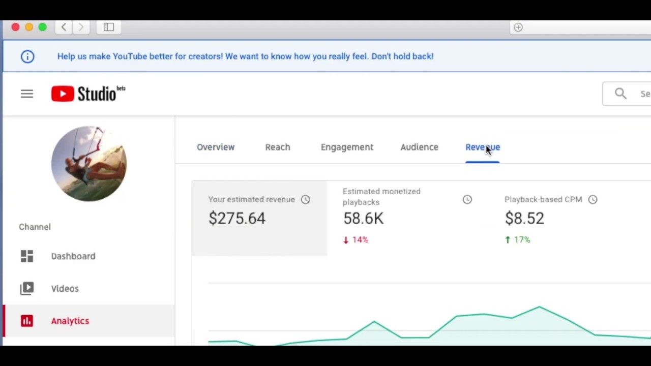 How To Use Youtube Studio Beta Analytics Revenue Page - YouTube