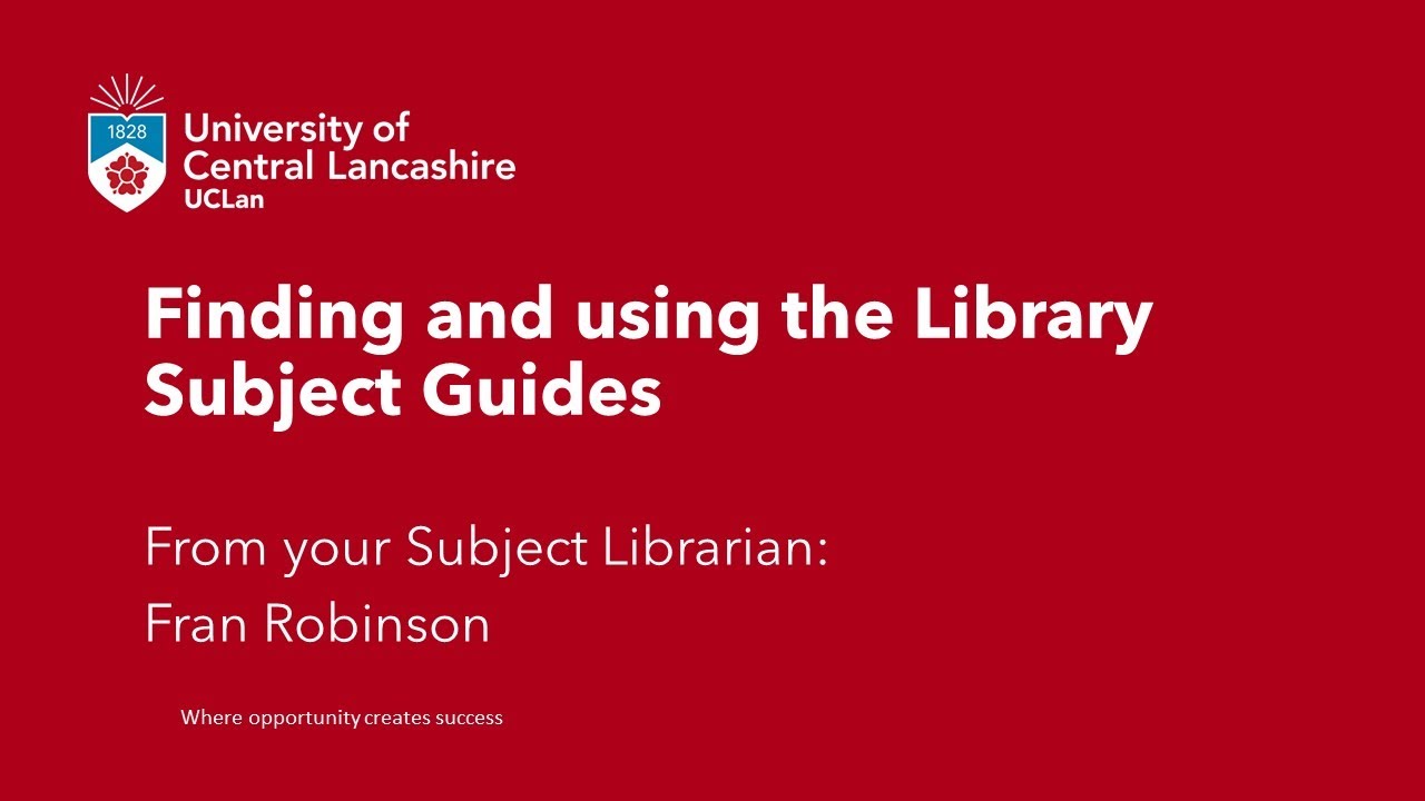 Finding And Using The Library Subject Guides - YouTube