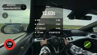 Mercedes Benz W213 E300de 2.0D + HYBRID AT RWD 2019 STOCK. 0-100 acceleration.