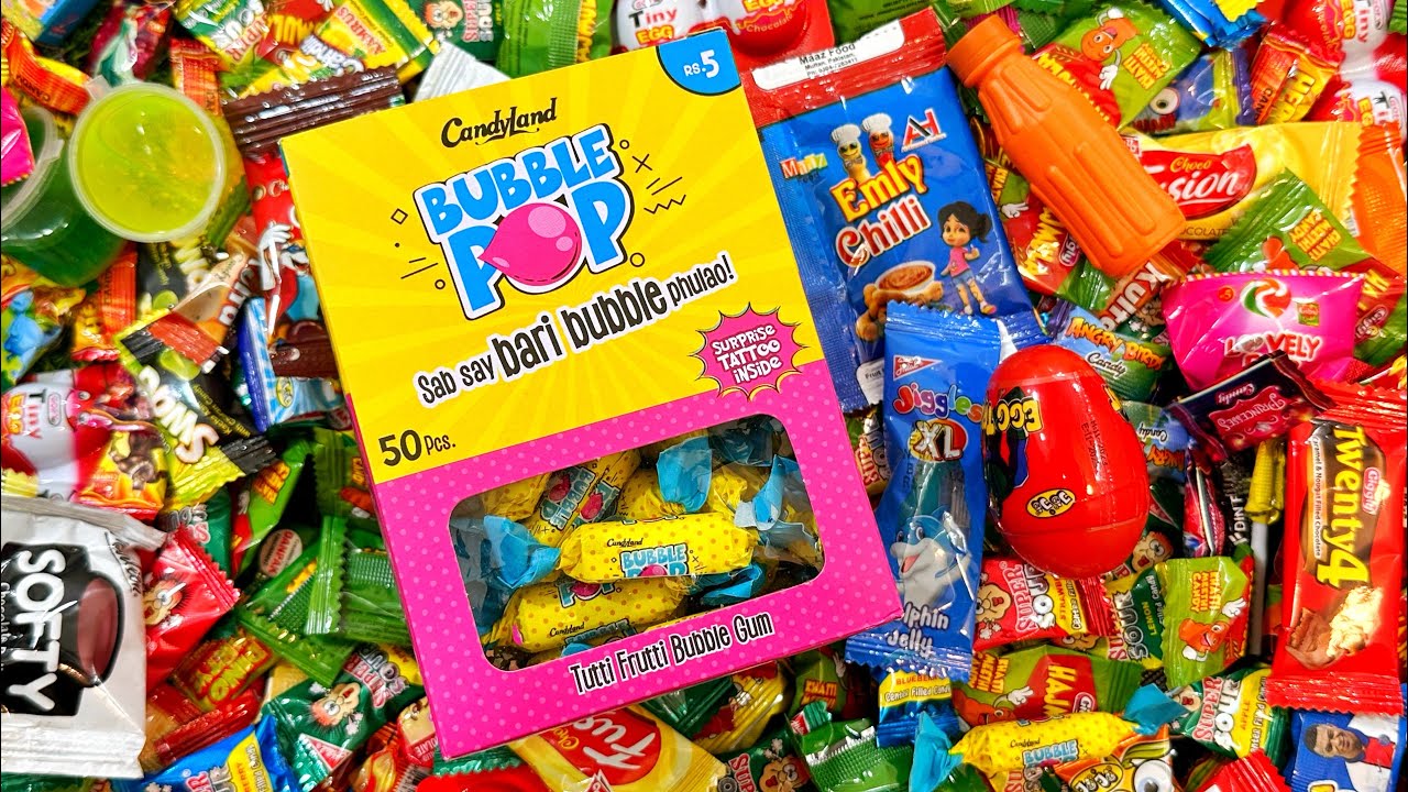 Satisfying Video Yummy Rainbow Pop Candies And Chocolates Unpacking