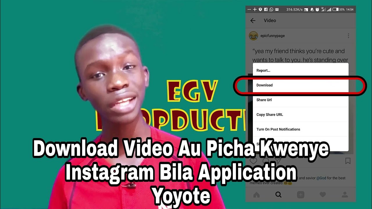 Jinsi Ya Kudownload Video Instagram Bila Application Yoyote - YouTube